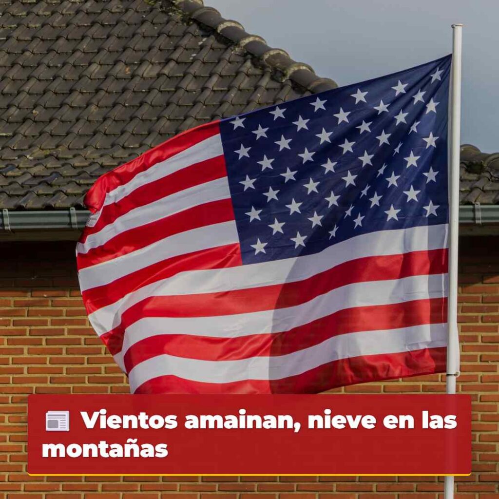 Vientos amainan, nieve en las montañas