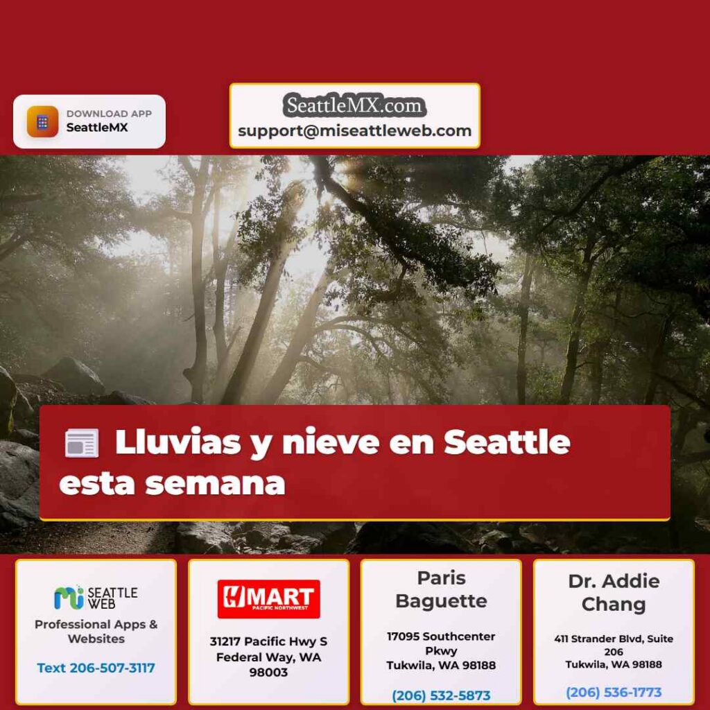 Lluvias y nieve en Seattle esta semana