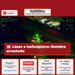 Láser a helicóptero Hombre arrestado
