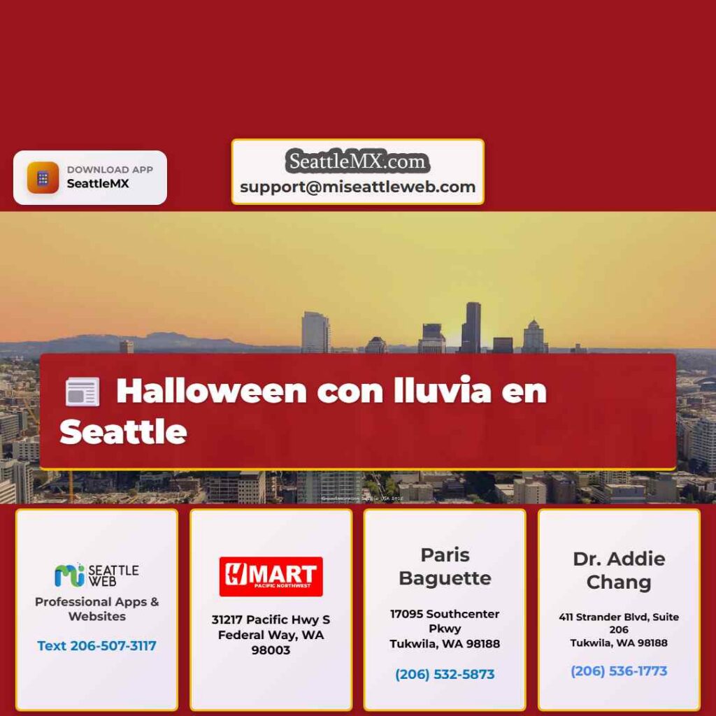 Halloween con lluvia en Seattle
