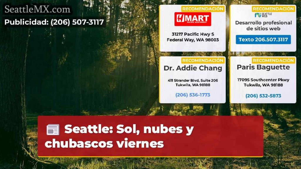 Seattle: Sol, nubes y chubascos viernes