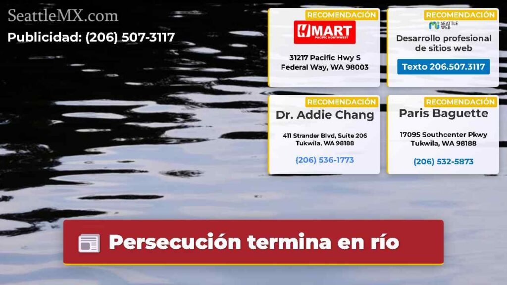 Persecución termina en río