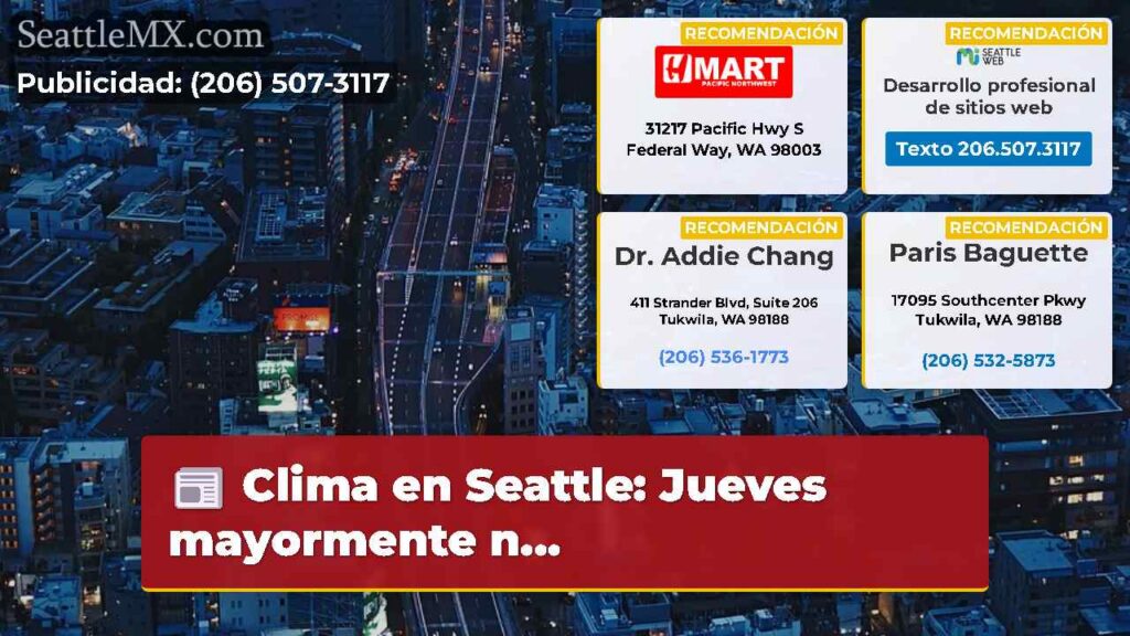 Clima en Seattle: Jueves mayormente n...