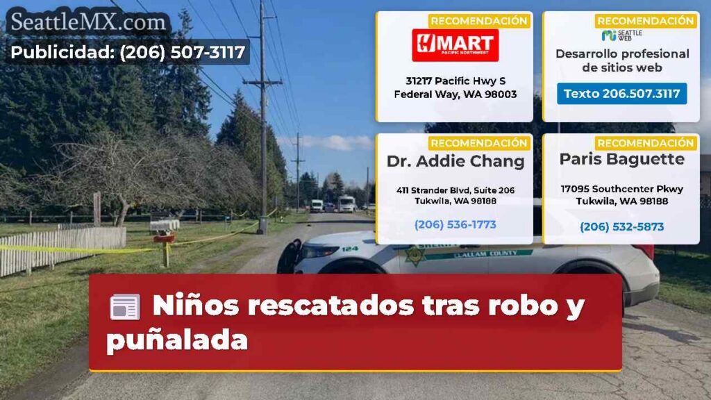 Niños rescatados tras robo y puñalada