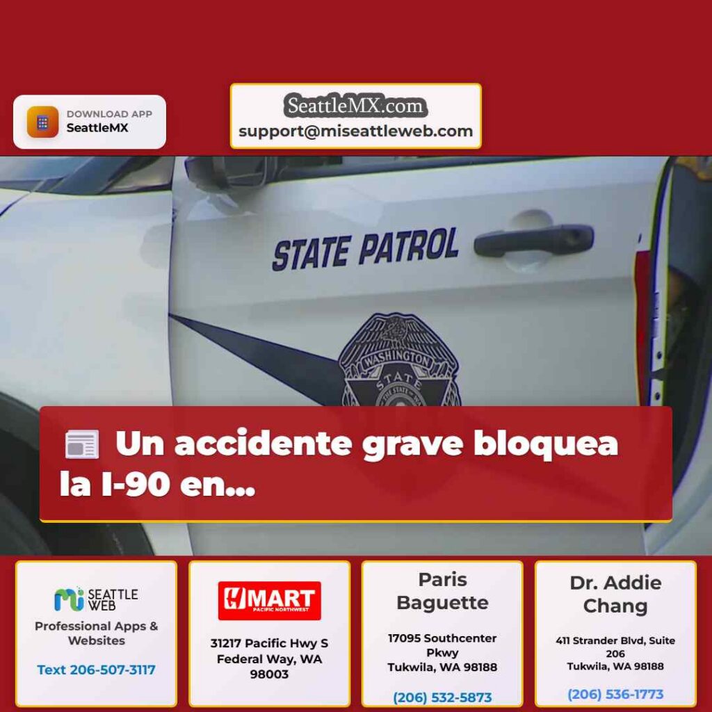 Un accidente grave bloquea la I-90 en...