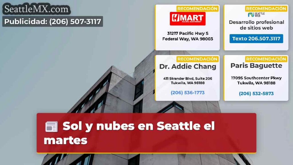 Sol y nubes en Seattle el martes