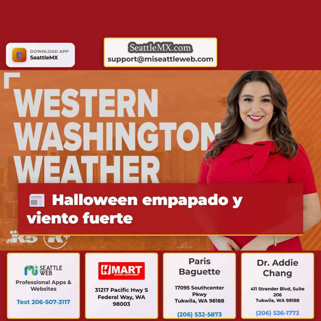 Halloween empapado y viento fuerte