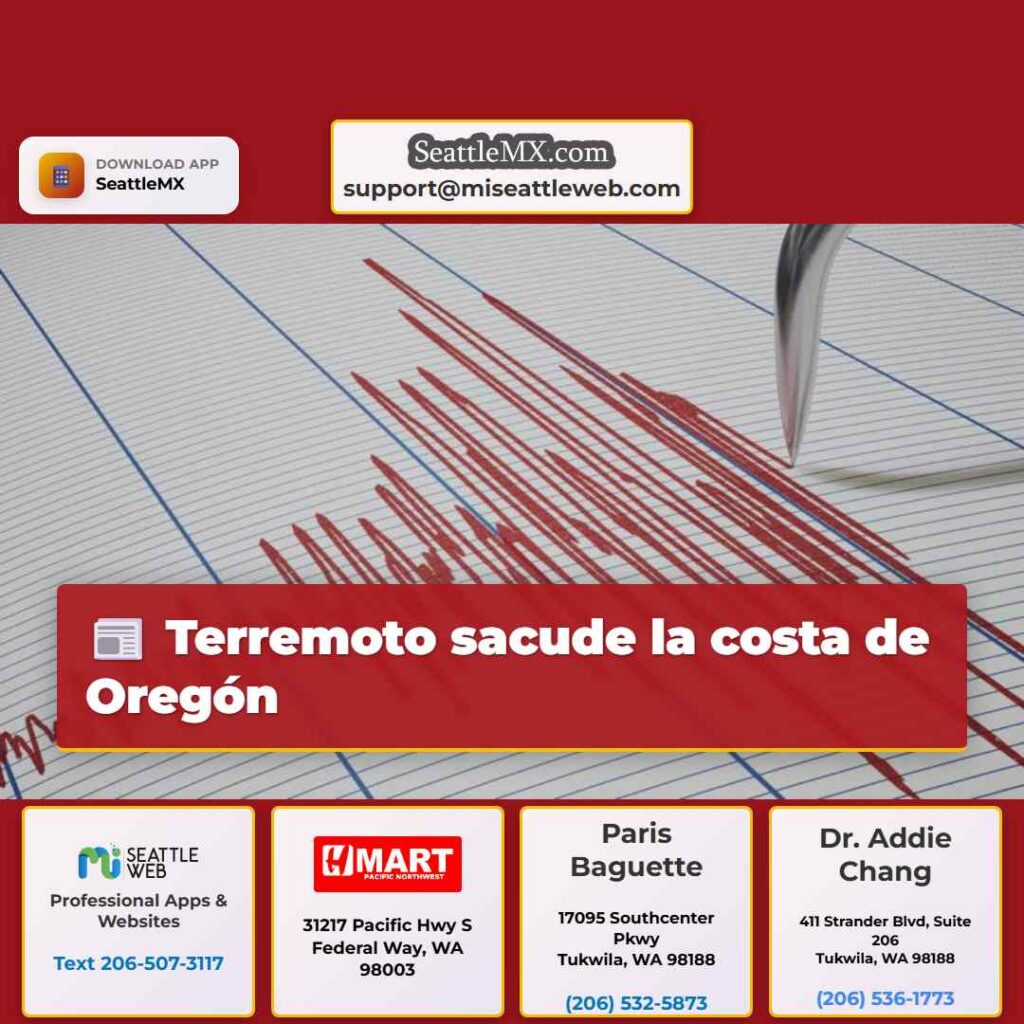 Terremoto sacude la costa de Oregón
