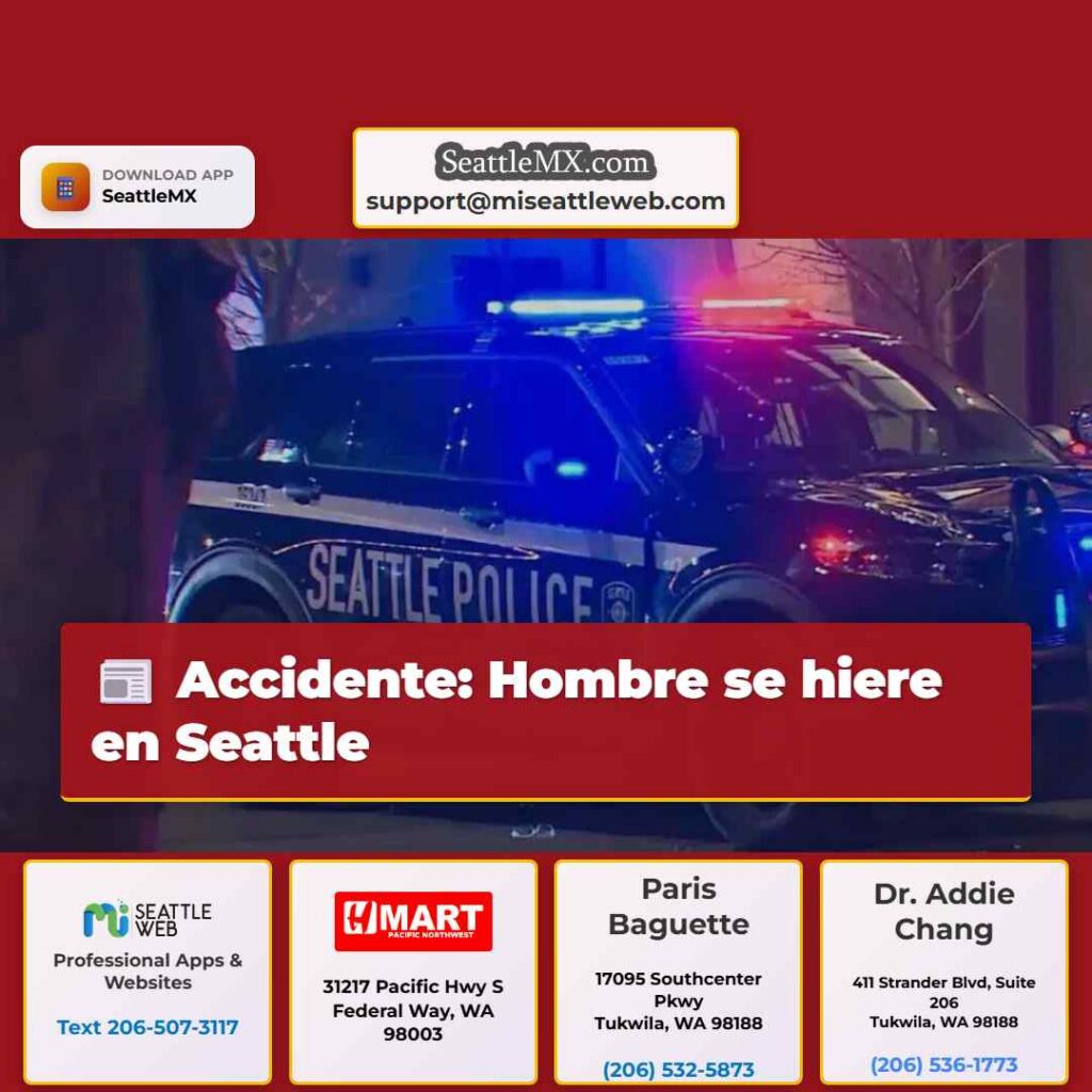 Accidente: Hombre se hiere en Seattle