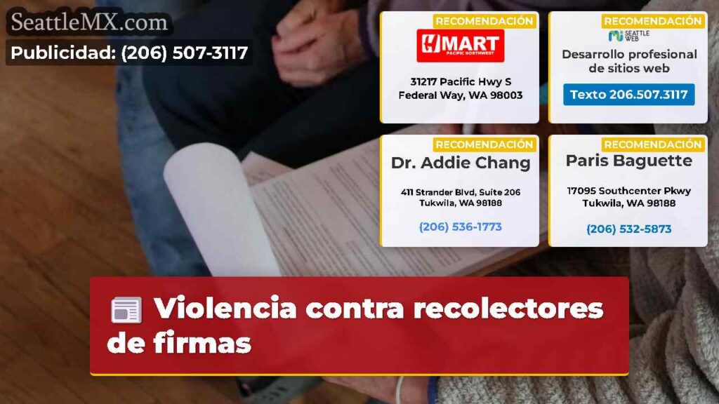 Noticias De Seattle 4 Violencia contra recolectores de firmas