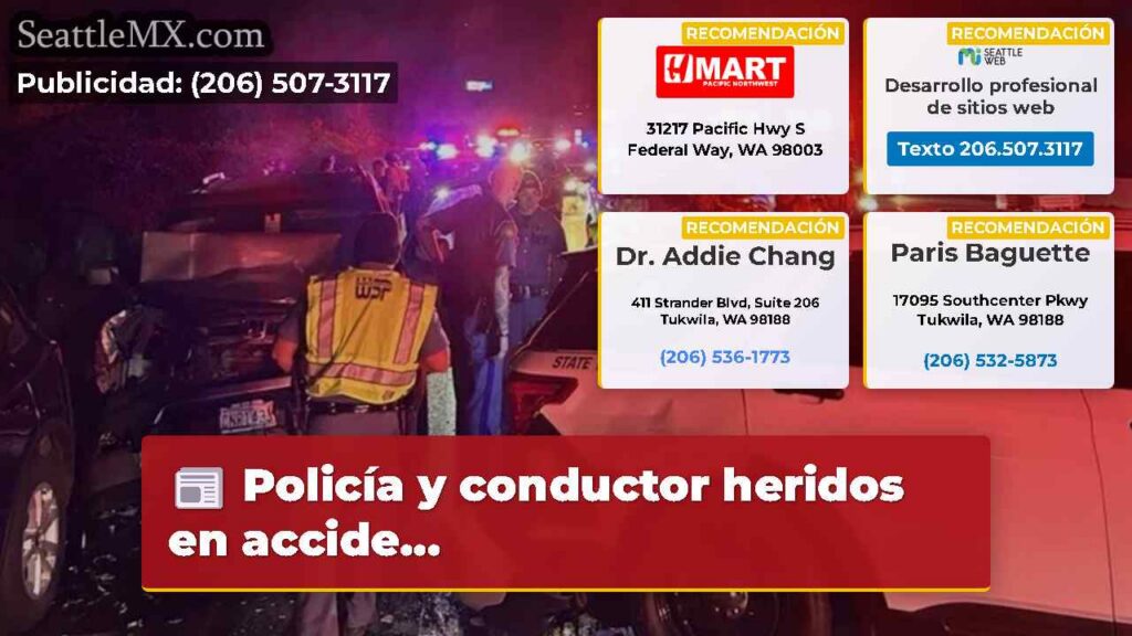 Policía y conductor heridos en accide...