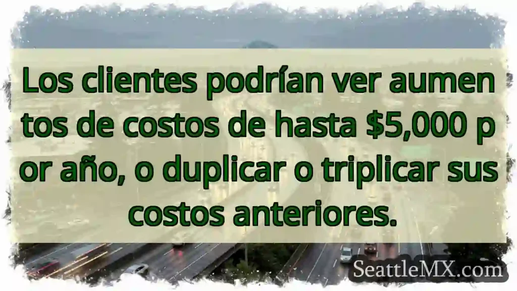 Los clientes podrían ver aumentos de costos de