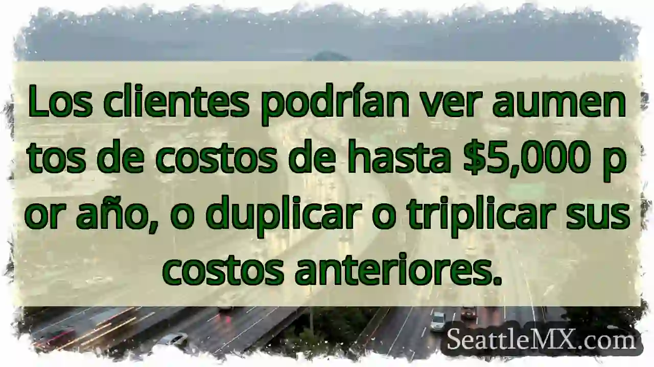Los clientes podrían ver aumentos de costos de