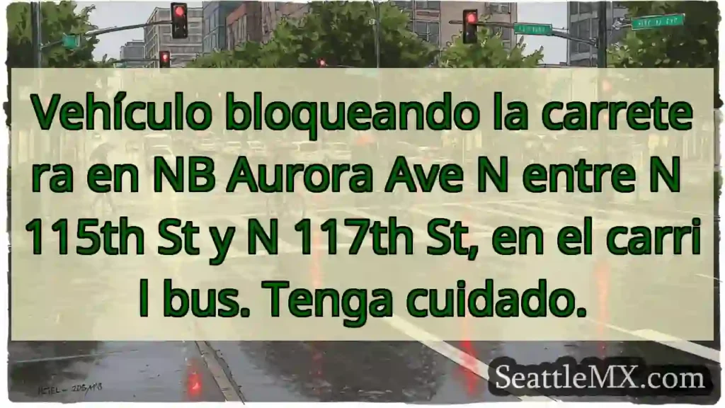 Vehículo bloqueando la carretera en NB Aurora Ave