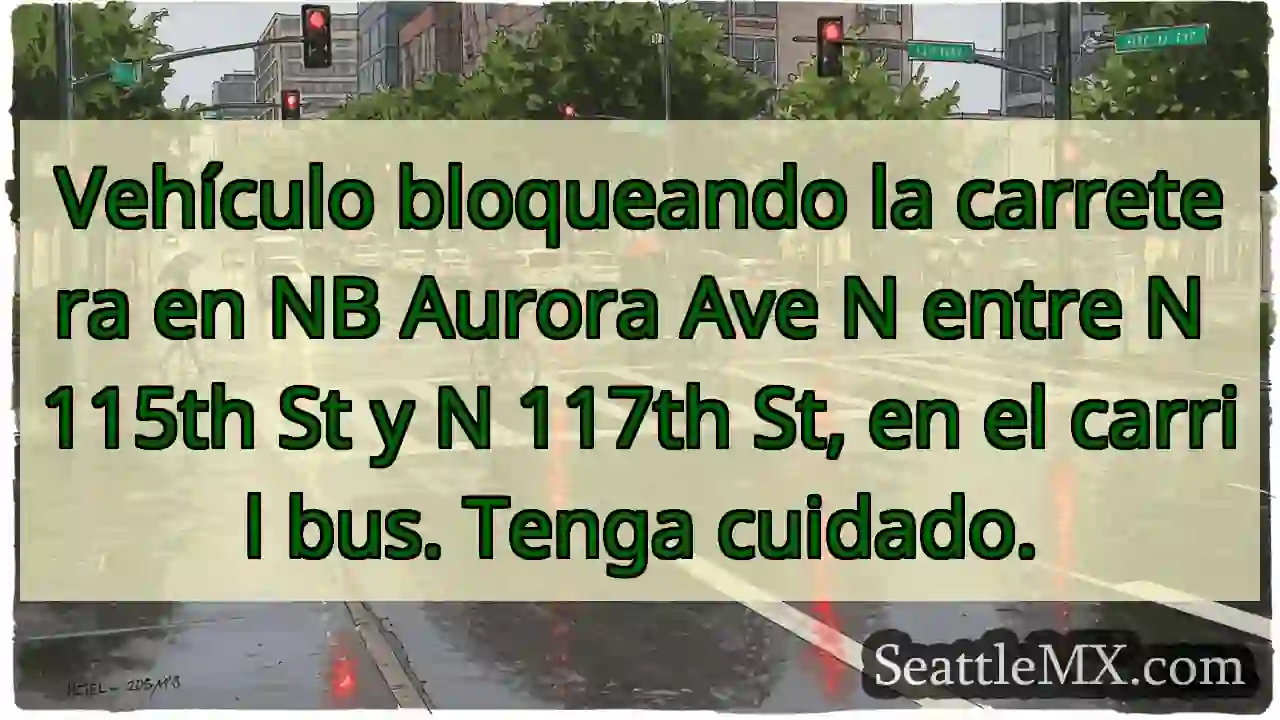 Vehículo bloqueando la carretera en NB Aurora Ave