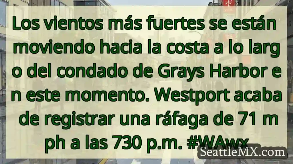 Los vientos más fuertes se están moviendo hacia