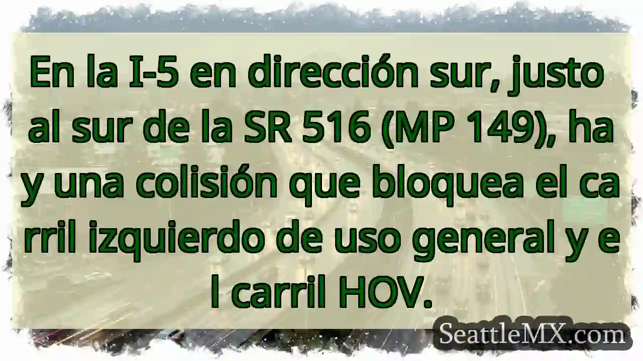 En la I-5 en dirección sur, justo al sur de la SR