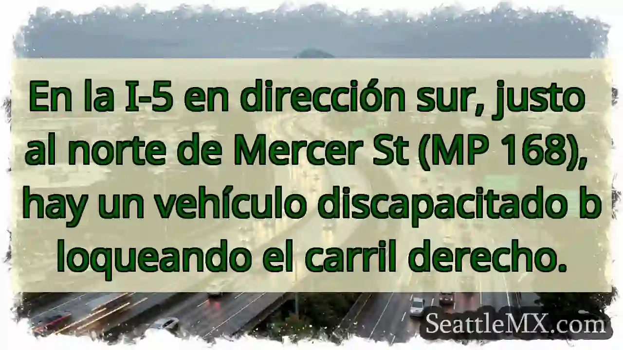 En la I-5 en dirección sur, justo al norte de
