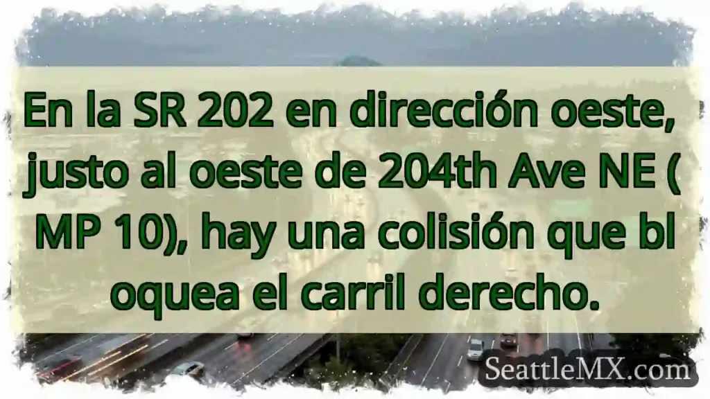En la SR 202 en dirección oeste, justo al oeste