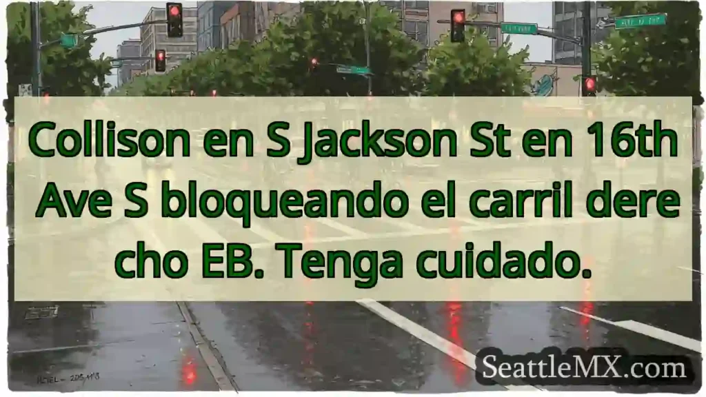 Collison en S Jackson St en 16th Ave S bloqueando