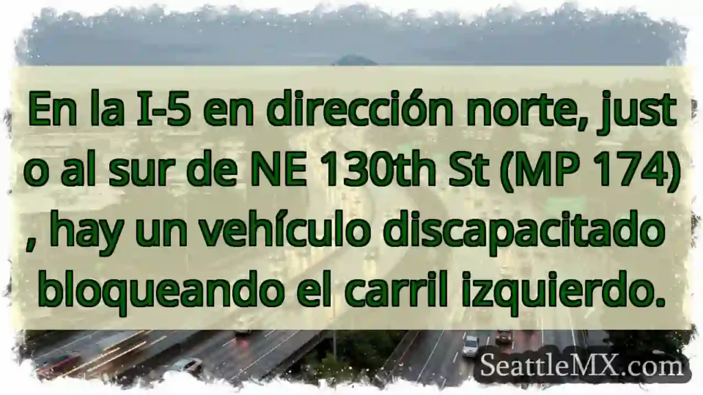 En la I-5 en dirección norte, justo al sur de NE