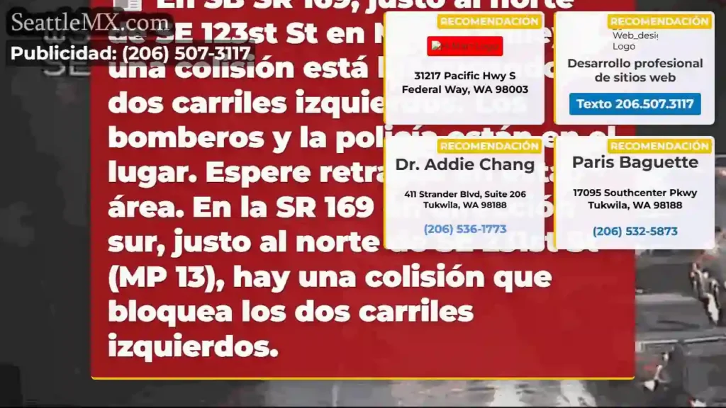 En SB SR 169, justo al norte de SE 123st St en
