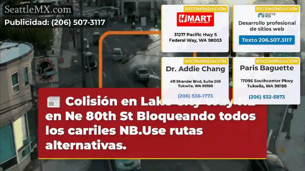 Colisión en Lake City Way NE en Ne 80th St