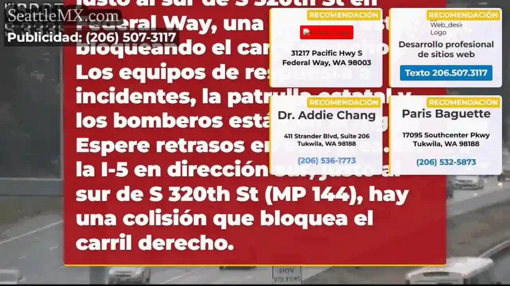 Noticias de transporte de Seattle 3 En la I-5 en dirección sur, justo al sur de S