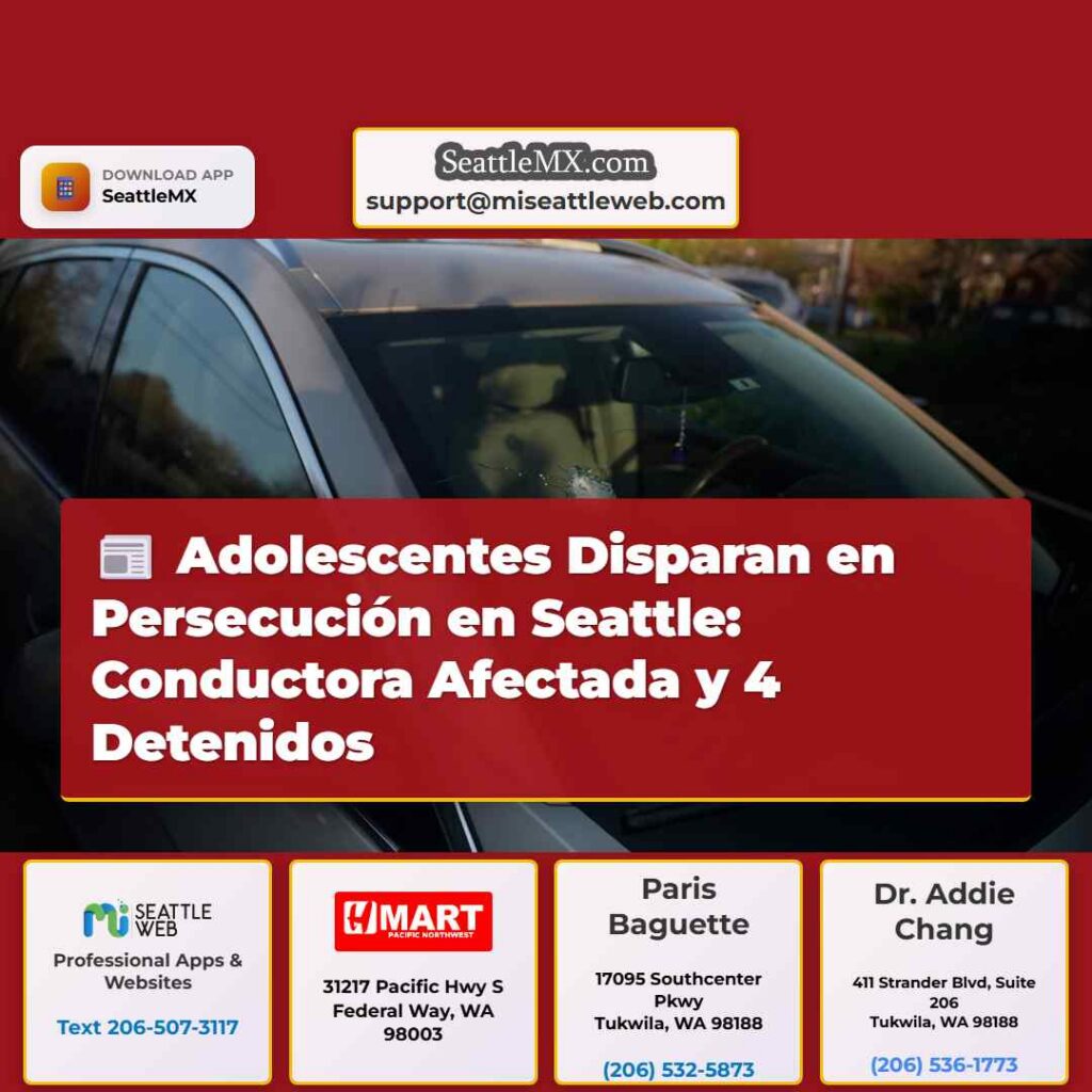 Adolescentes Disparan en Persecución en Seattle: