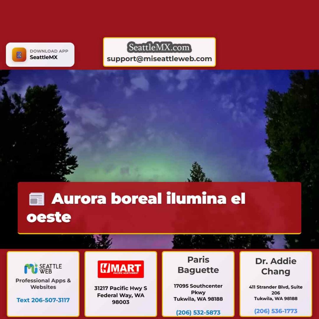 Aurora boreal ilumina el oeste