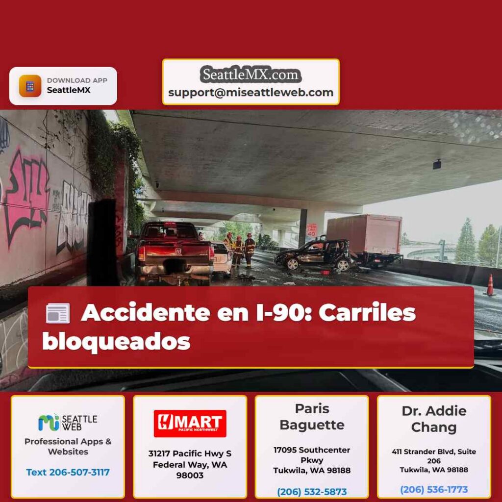 Accidente en I-90: Carriles bloqueados