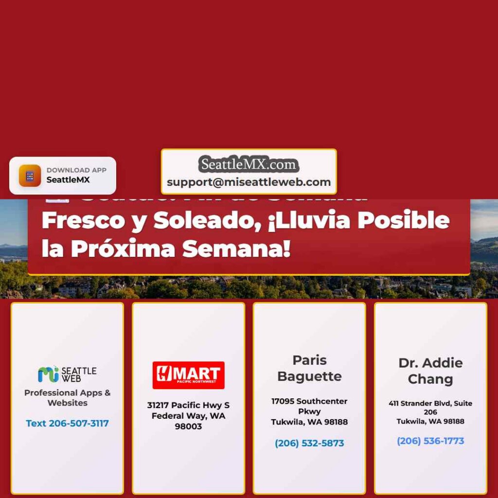 Seattle: Fin de Semana Fresco y Soleado, ¡Lluvia