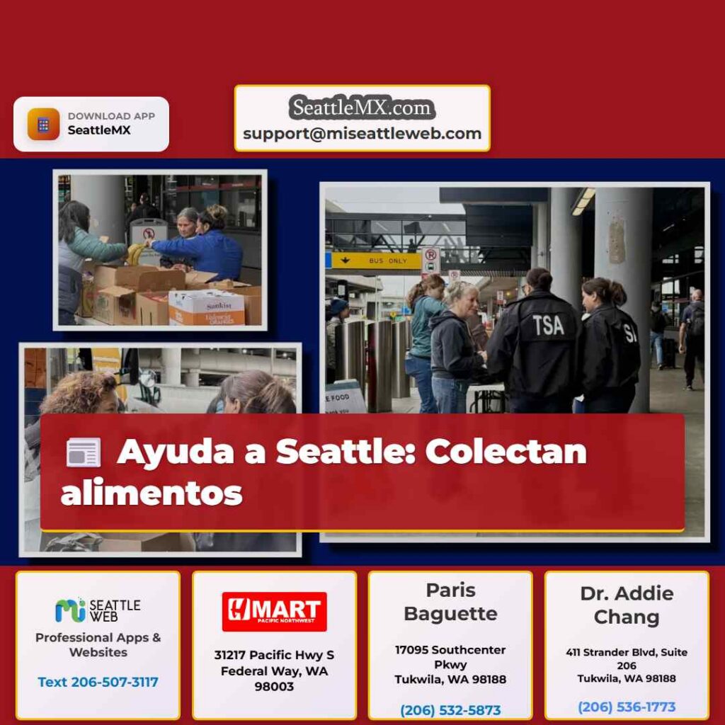Ayuda a Seattle: Colectan alimentos