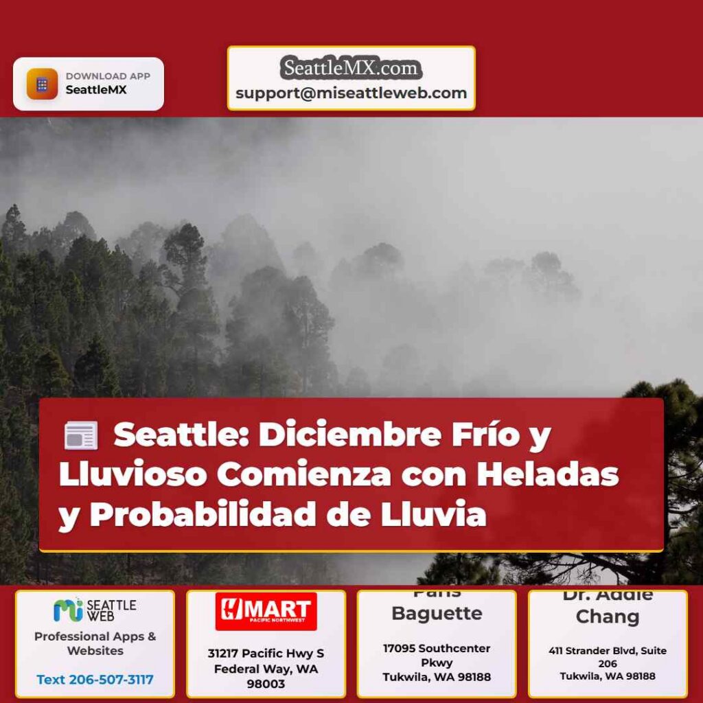 Seattle: Diciembre Frío y Lluvioso Comienza con