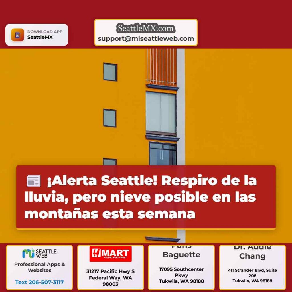 ¡Alerta Seattle! Respiro de la lluvia, pero nieve