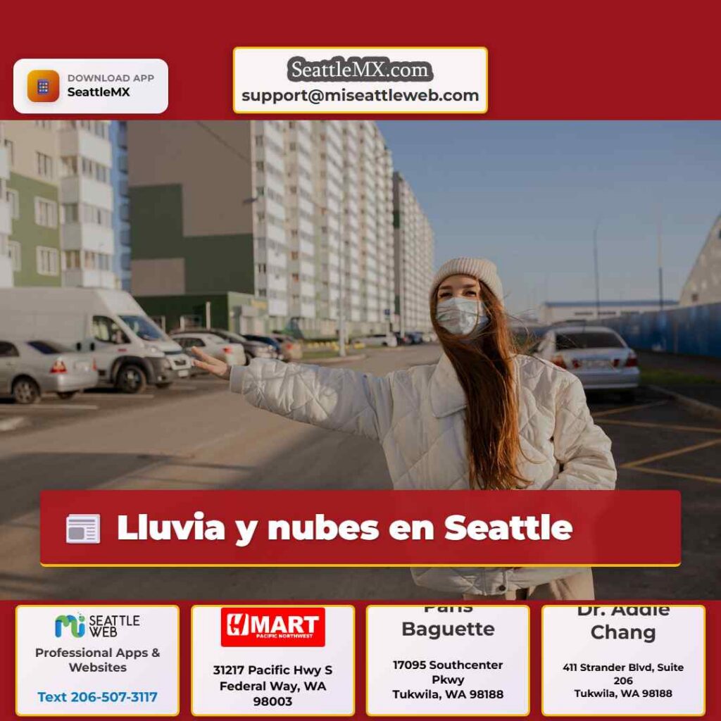Lluvia y nubes en Seattle