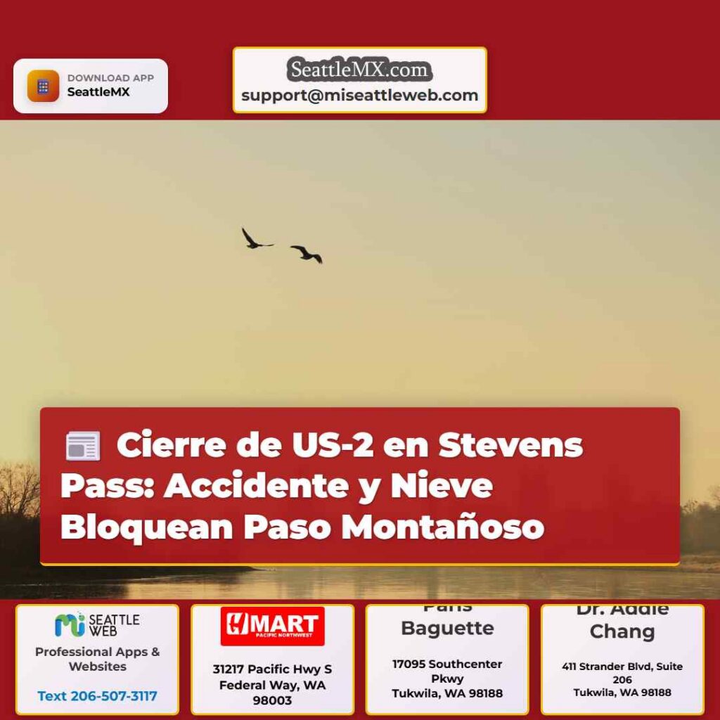 Cierre de US-2 en Stevens Pass: Accidente y Nieve