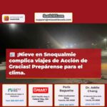 Paso de Snoqualmie se viste de blanco Nieve complica los viajes para el Día de Acción de Gracias