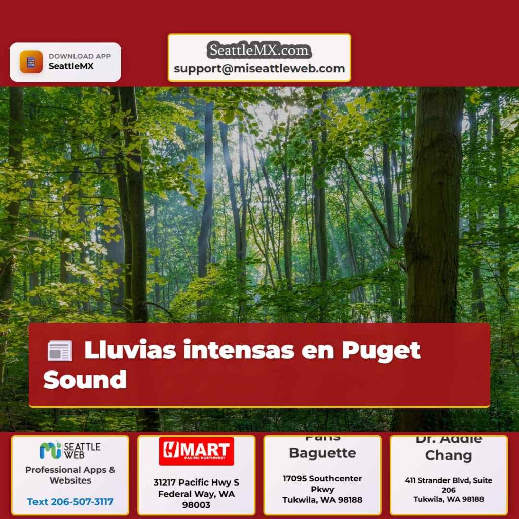 Lluvias intensas en Puget Sound