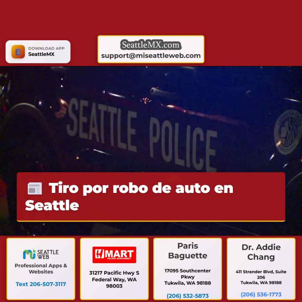 Tiro por robo de auto en Seattle