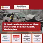 Deslizamiento de rocas hiere a tres en la carretera U.S. 2 cerca de Leavenworth