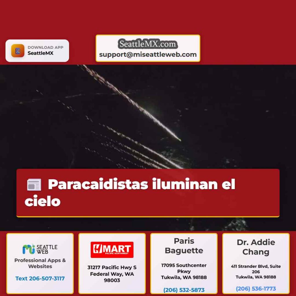 Paracaidistas iluminan el cielo