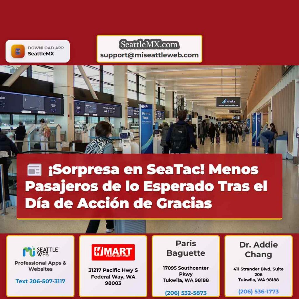 ¡Sorpresa en SeaTac! Menos Pasajeros de lo