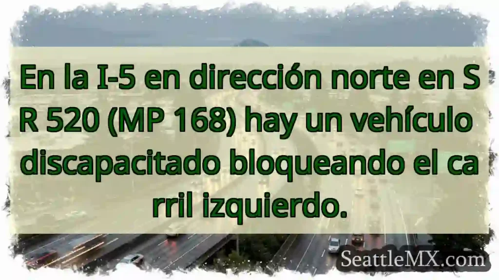En la I-5 en dirección norte en SR 520 (MP 168)