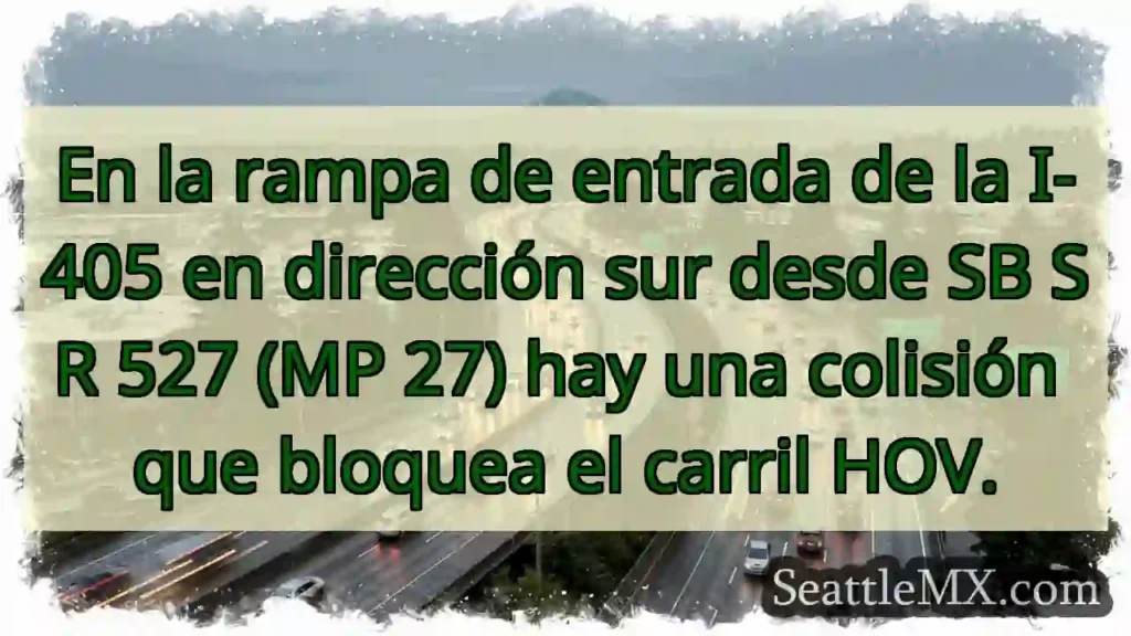 En la rampa de entrada de la I-405 en dirección