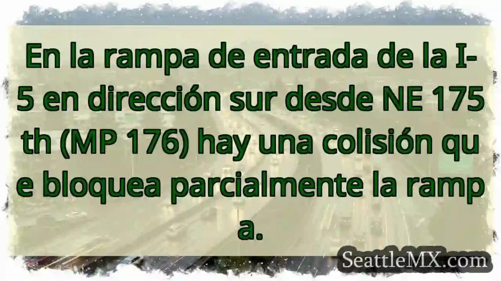 En la rampa de entrada de la I-5 en dirección sur