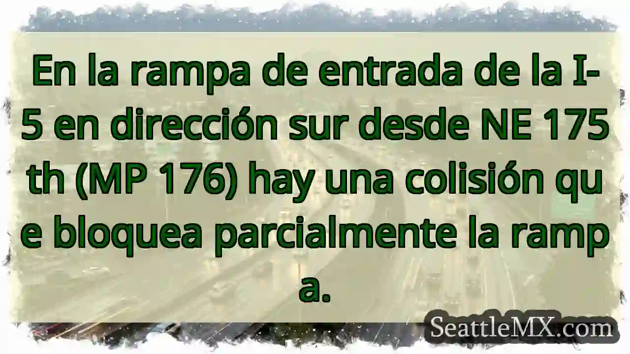 En la rampa de entrada de la I-5 en dirección sur