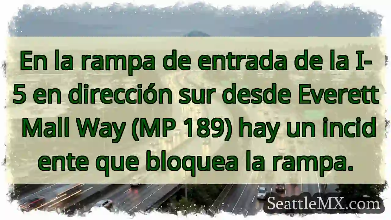 En la rampa de entrada de la I-5 en dirección sur