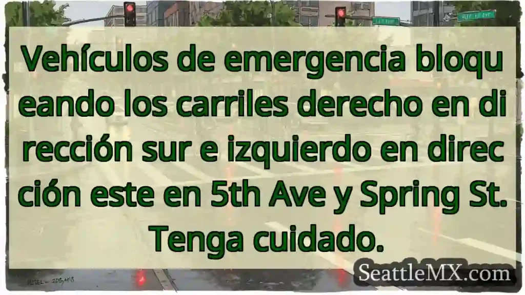 Vehículos de emergencia bloqueando los carriles