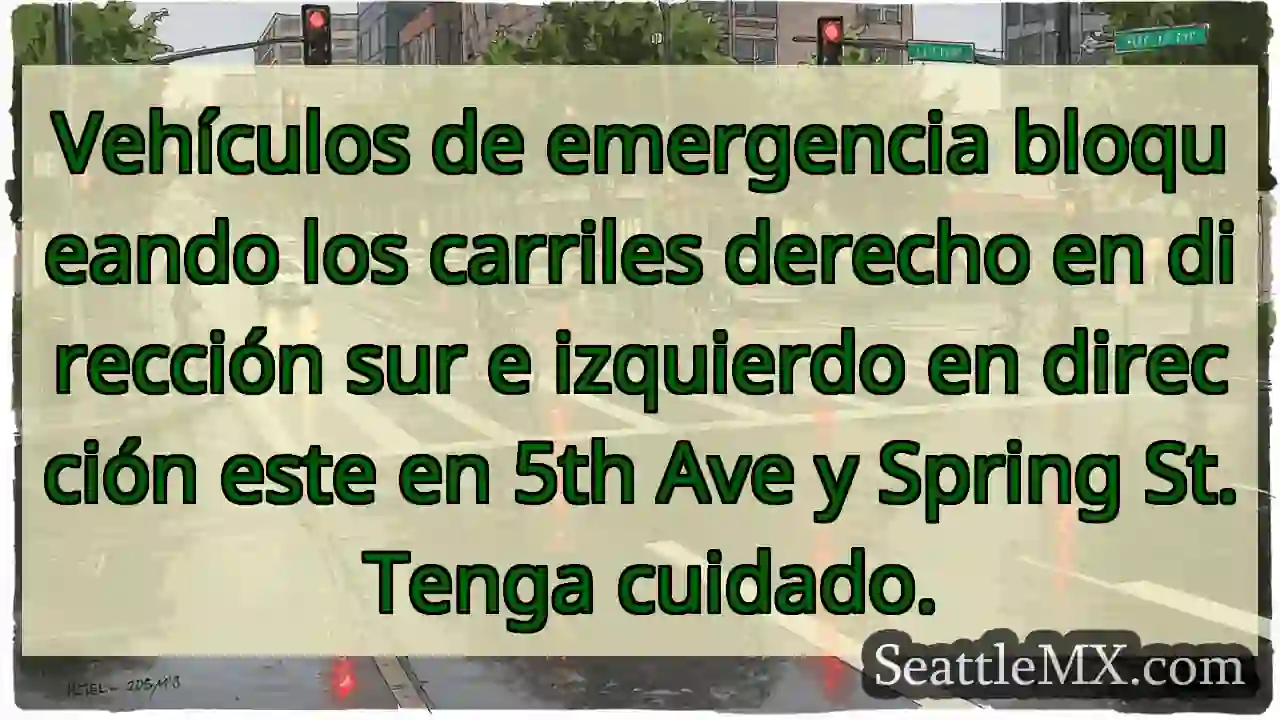 Vehículos de emergencia bloqueando los carriles